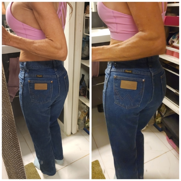 Vintage Wrangler High Rise Straight Leg Ankle/ Short Length Denim Jeans 0/24 - Picture 6 of 16